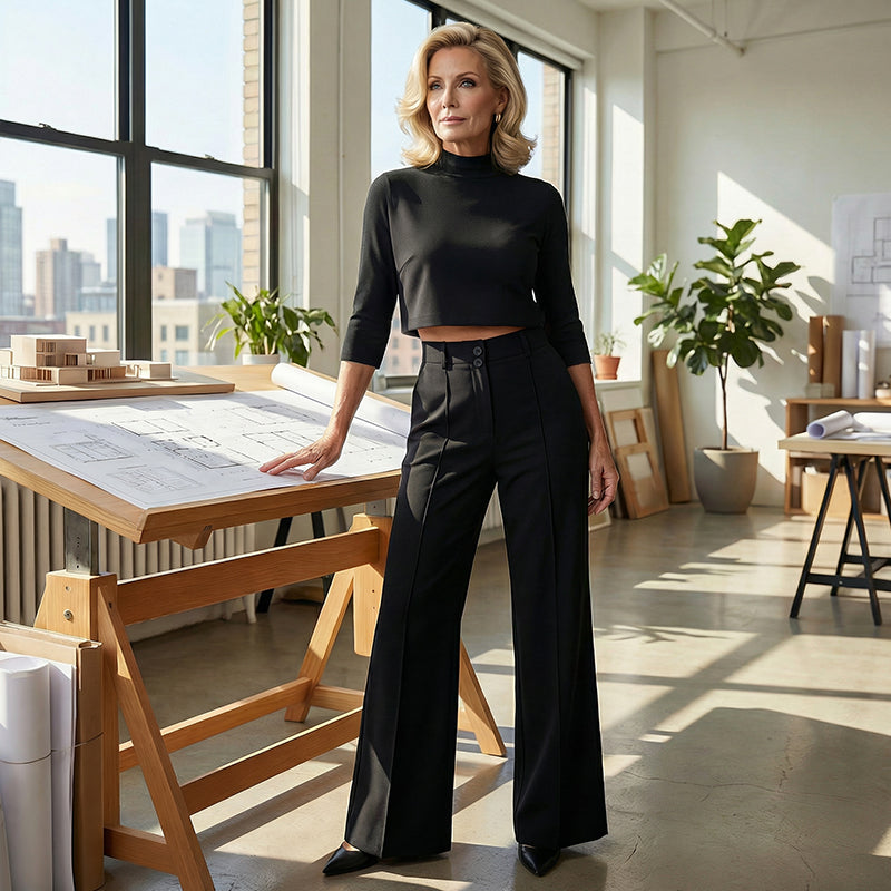 Eversley - סט טופ קצר במגע רך ומכנסיים רחבים