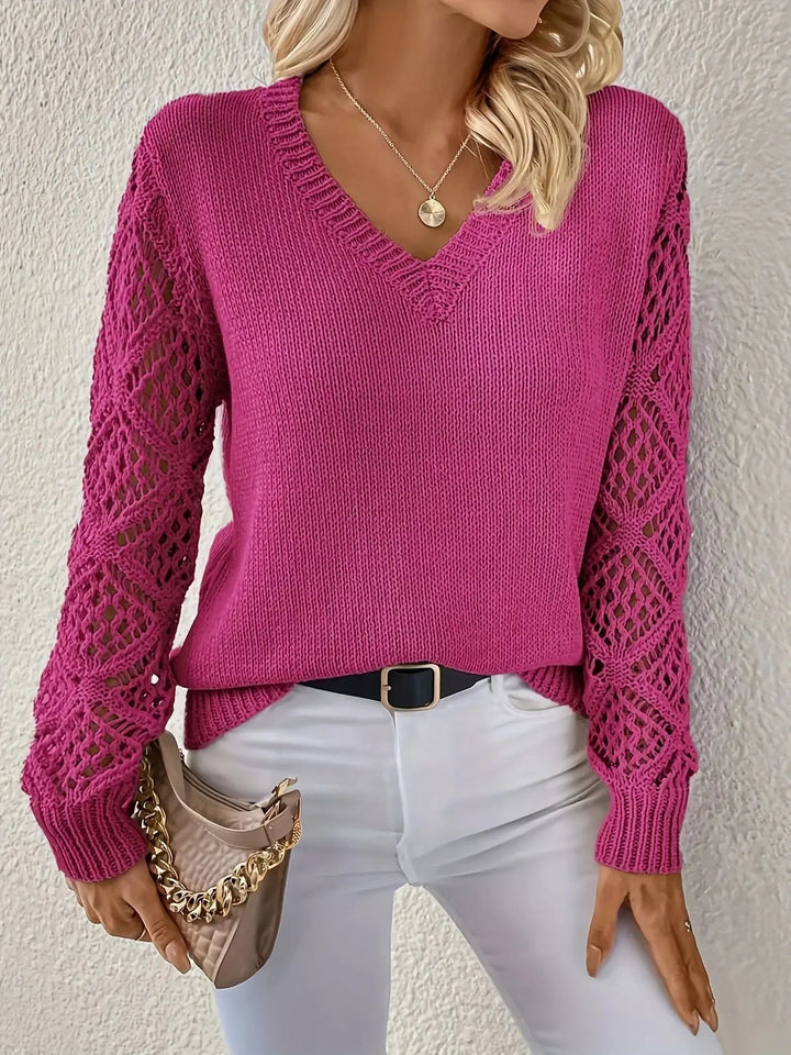 Nalise - V-Neck Jersey Knit Sweater