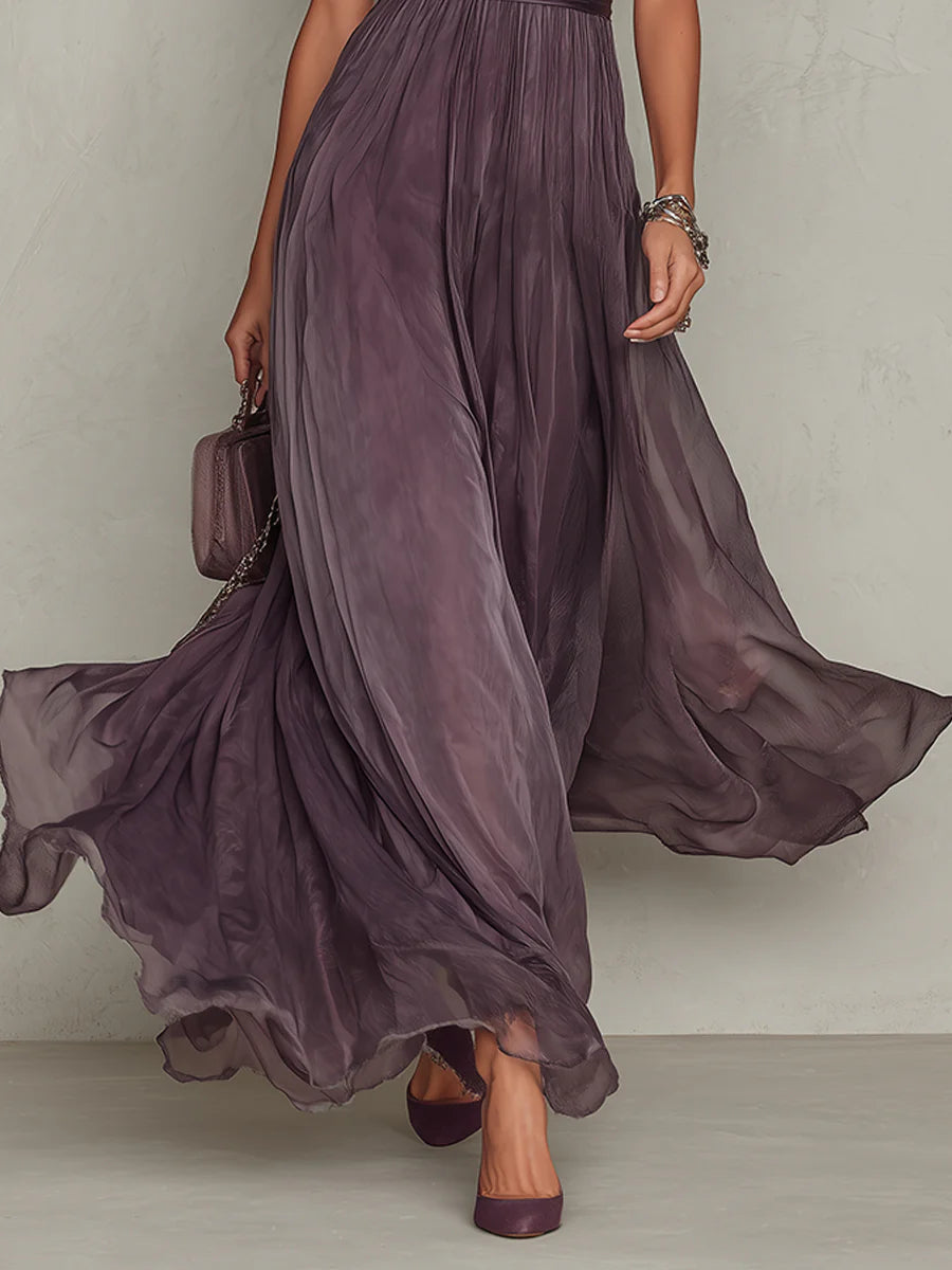 מירבה - שמלת שיפון עם צווארון טיפה
